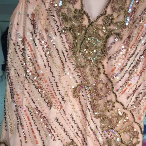 100% silk beaded evening gown - Picture 6 of 8